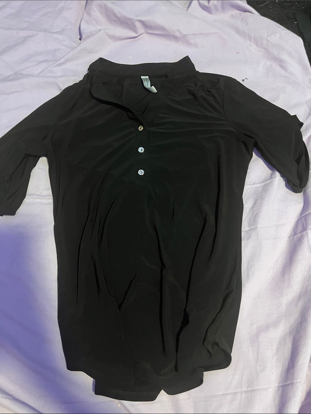 Classic Black Women's Polo Shirt with Button Placket